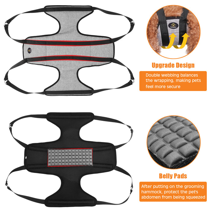 Ownpets Pet Grooming Hammock, Dog Grooming Hammock with Carabiners for Grooming, Hair Nail Trimming Cutting Size S