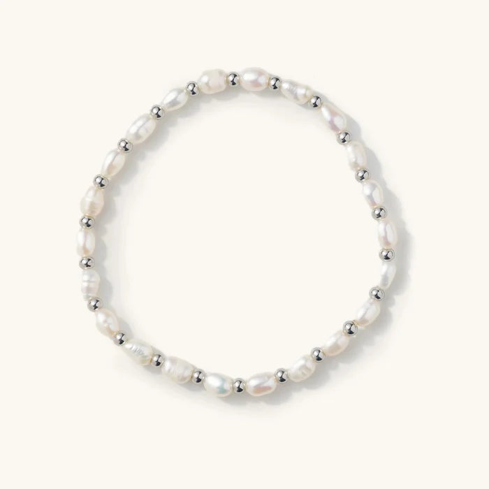 Percy Pearl Bracelet - Silver