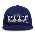 Pittsburgh Retro Bar snapback hat in royal blue, front view