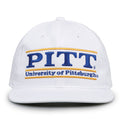 Pittsburgh Retro Bar snapback hat in white, front view