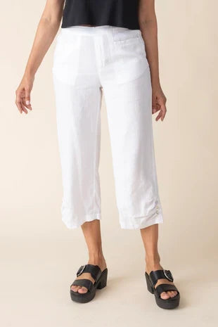 Pleat Button Capri - 2 Colours