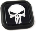 Punisher Skull Square Black rim Emblem Car 3D Decal Badge Bumper 2"