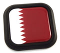 Qatar Flag Square Black rim Emblem Car 3D Decal Badge Hood Bumper sticker 2"