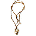 Quartz Tourmaline Necklace Macrame Woven White Black Yin Yang