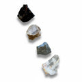 Raw Crystal Set of 4 Opal Hematite Black Obsidian Quartz