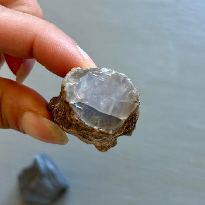 Raw Crystal Set of 4 Opal Hematite Black Obsidian Quartz