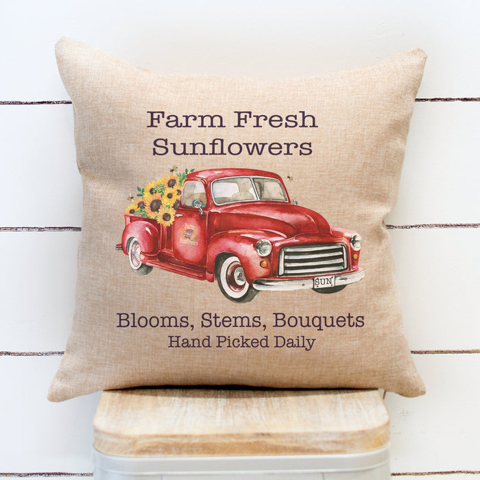 Red Farm Fresh Sunflowers Pillow Cover - Trendznmore