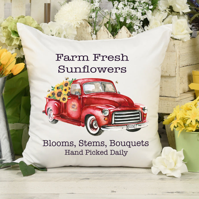 Red Farm Fresh Sunflowers Pillow Cover - Trendznmore