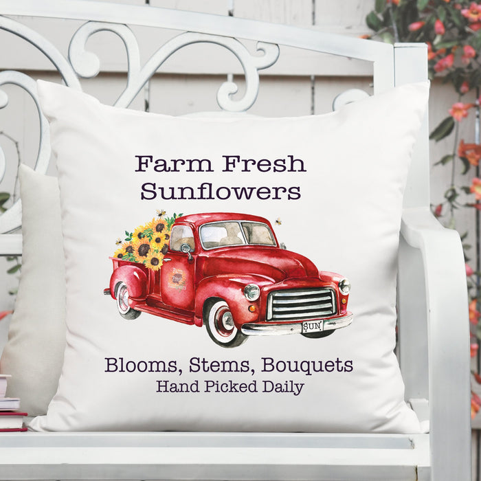 Red Farm Fresh Sunflowers Pillow Cover - Trendznmore