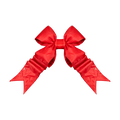 Red Structural Bow featuring oversized loops, layered pointed tails, and a bright satin finish.