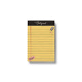 Rifle Paper Co. Class Notes Notepad with yellow lined pages and black header