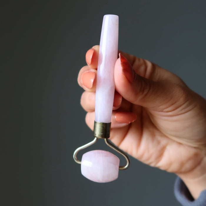 Rose Quartz Roller Wand Facial Massage Self-Care Love Stone