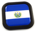 Salvador Flag Square Black rim Emblem Car 3D Decal Badge Hood Bumper sticker 2"