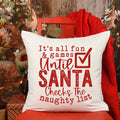 Santa Checks Naughty List Red Christmas Pillow Cover - Trendznmore