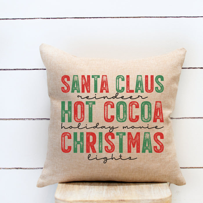 Santa Claus, Hot Cocoa Christmas Pillow Cover - Trendznmore