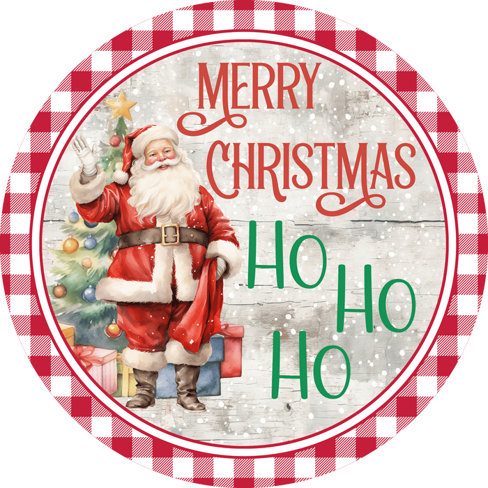 Santa Ho Ho Ho Round Sign Christmas Yard Art