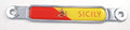 Sicily Sicilian Italia Flag Chrome Emblem Screw On car License Plate Decal Badge