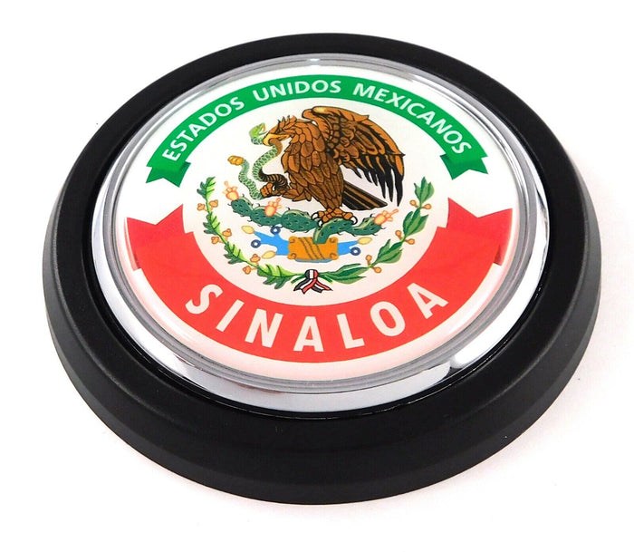 Sinaloa Mexico Car Truck Grill Black Badge 3.5" grille chrome emblem
