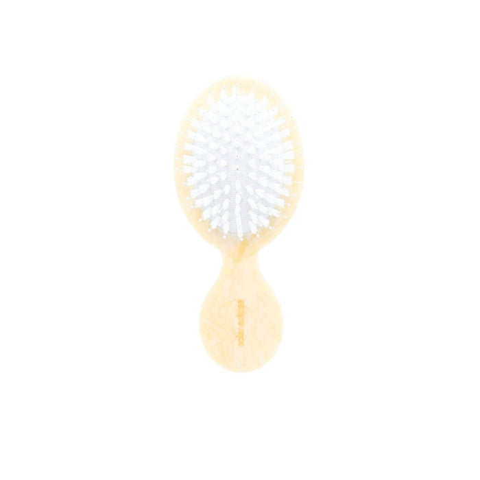 Solar Eclipse hand-painted preppy puppy brush with cream handle and white bristles