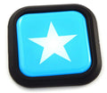 Somalia Flag Square Black rim Emblem Car 3D Decal Badge Hood Bumper sticker 2"
