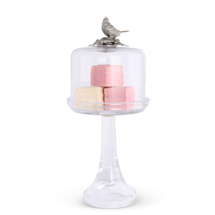 Song Bird Glass Covered Cake / Dessert Stand