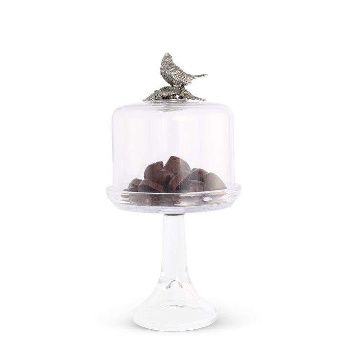 Song Bird Glass Covered Cake / Dessert Stand