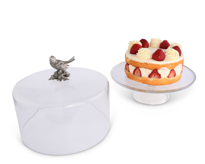 Song Bird Glass Covered Cake / Dessert Stand