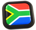 South Africa Flag Square Black rim Emblem Car 3D Decal Badge Bumper sticker 2"