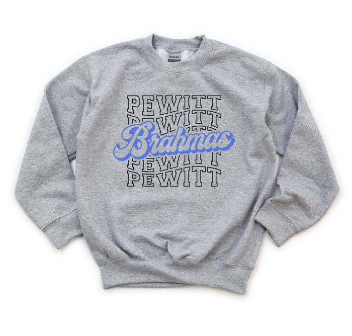Stacked Pewitt Brahmas Youth Sweatshirt - Trendznmore
