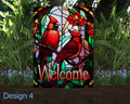 Stained Glass Art Linen Garden Flag - 8 Design Choices