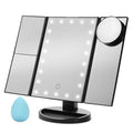Standing Make Up Mirror Vanity USB 21 LED Light 10X 3X 2X 1X Magnification Black