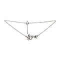 Sterling Silver Chain Love Ankle Bracelet 10"