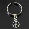 Sterling Silver Peace Sign Toe Ring