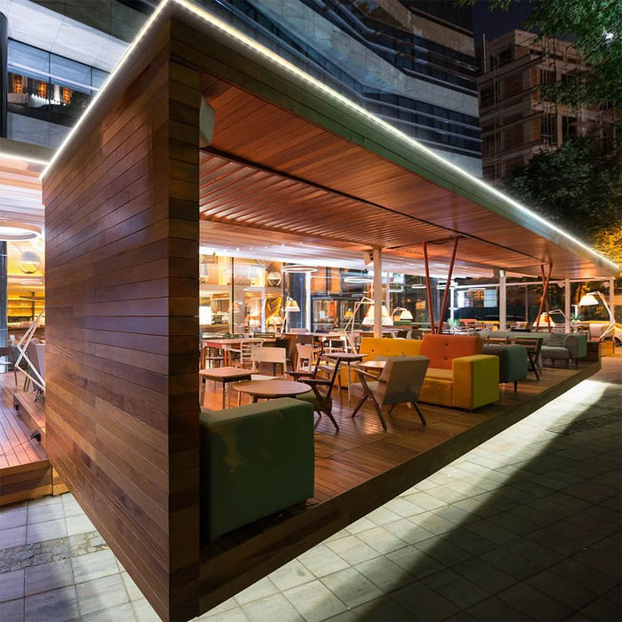 Dekra-Lite Straight Edge Lighting on Building
