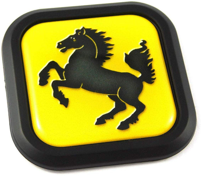 Stuttgart flag Square Black rim Emblem Car 3D Decal Badge Bumper 2"