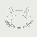 Support de grille de cuisson en inox pour kamado Forest Grill avec système multi-niveaux