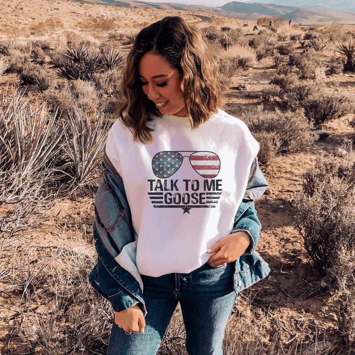 Talk to me Goose Patriotic Crewneck Sweatshirt - Trendznmore
