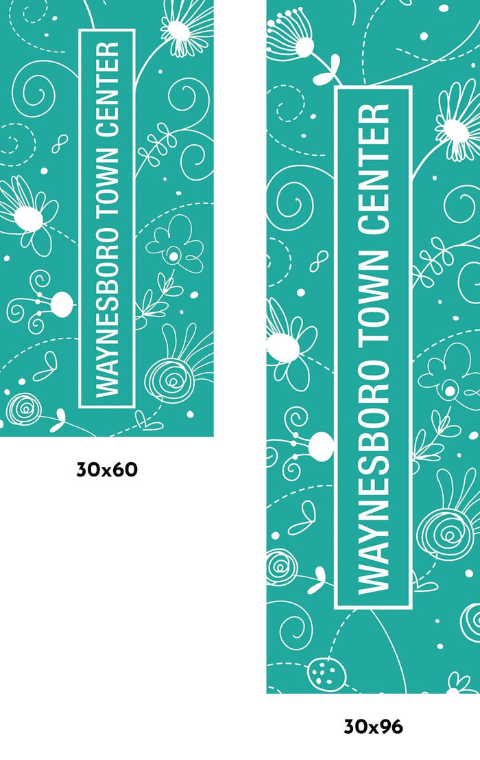 Teal Shopping Single Vinyl Banner Dekra-Lite