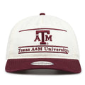 Texas A&M Original Bar snapback hat with embroidered school design, front view