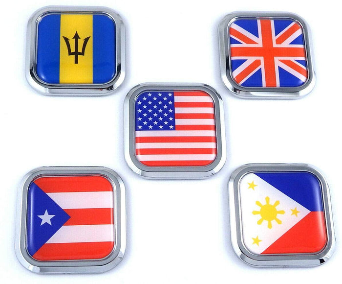 Thailand Flag Square Chrome rim Emblem Car 3D Decal Badge Hood Bumper sticker 2"