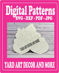 Three Easter Chicks Hug Two Easter Eggs Digital Template - SVG - DXF - PDF - JPG Files