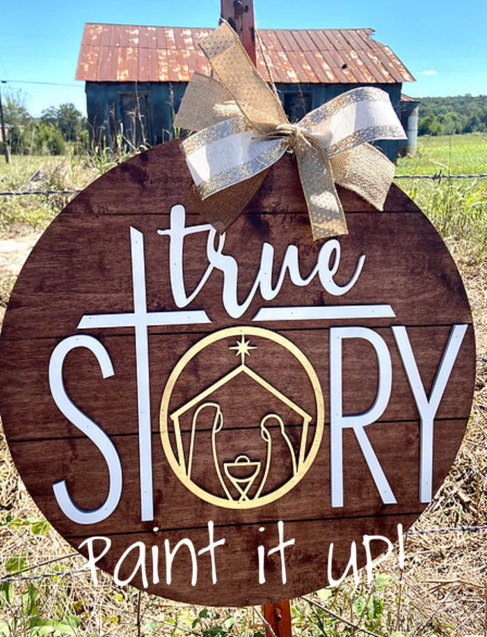 True Story Wooden Door Hanger