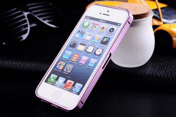 Ultra-thin 0.7mm Aluminum Metal Bumper Case Bezel Frame Pink for iPhone 5S 5G 5 No Screw Needed