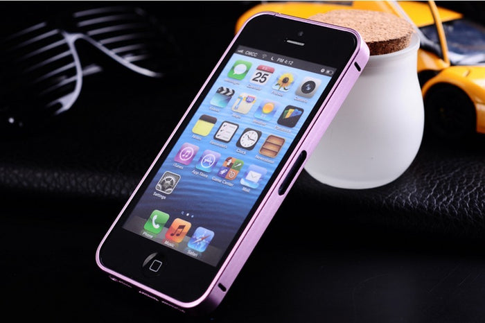 Ultra-thin 0.7mm Aluminum Metal Bumper Case Bezel Frame Pink for iPhone 5S 5G 5 No Screw Needed