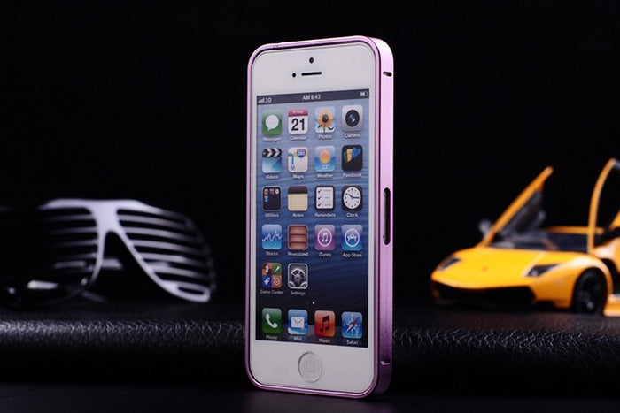 Ultra-thin 0.7mm Aluminum Metal Bumper Case Bezel Frame Pink for iPhone 5S 5G 5 No Screw Needed
