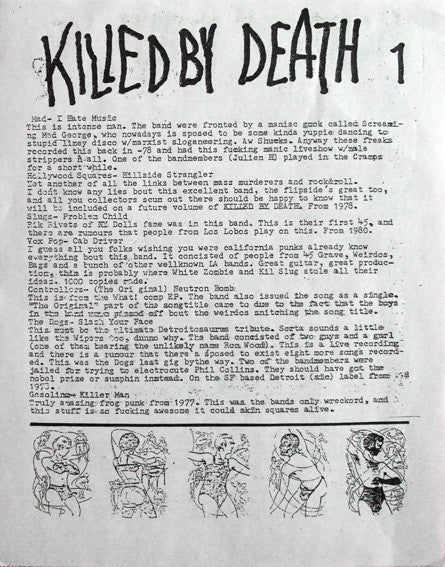 Various Artists – Killed By Death #1 (Rare Punk '77 - 82) –  New LP