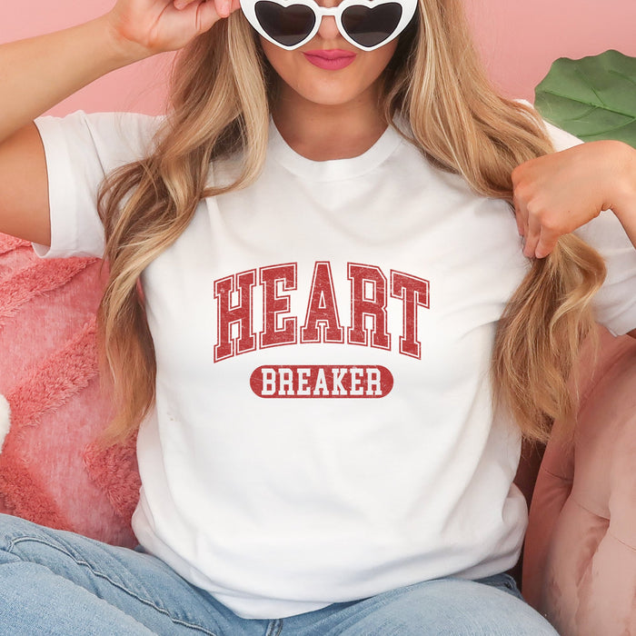 Varsity Heart Breaker Valentine Graphic T-Shirt - Trendznmore