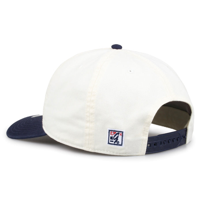 Villanova Original Circle snapback hat showing adjustable snap closure and The Game logo, rear view