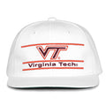 Virginia Tech Retro Bar snapback hat in white, front view