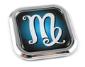 Virgo Zodiac Square Chrome rim Emblem Car 3D Decal Badge Bumper sticker 2"